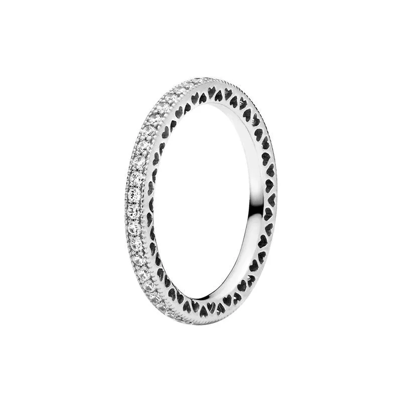 Sterling Silver Sparkling Gem Ring For Women