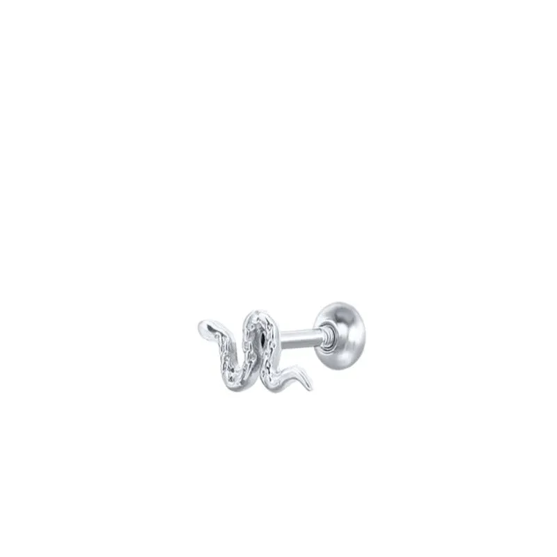 Sterling Silver Zircon Mini Piercing Earrings For Women