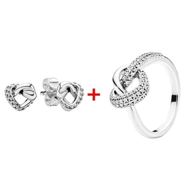 Sterling Zircon Silver Sparkling Ring & Earring For Women