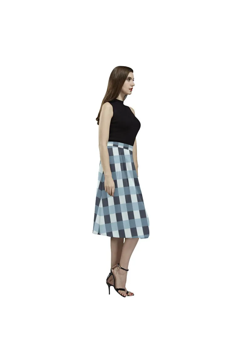 Tartan Turquoise Aoede Crepe Skirt