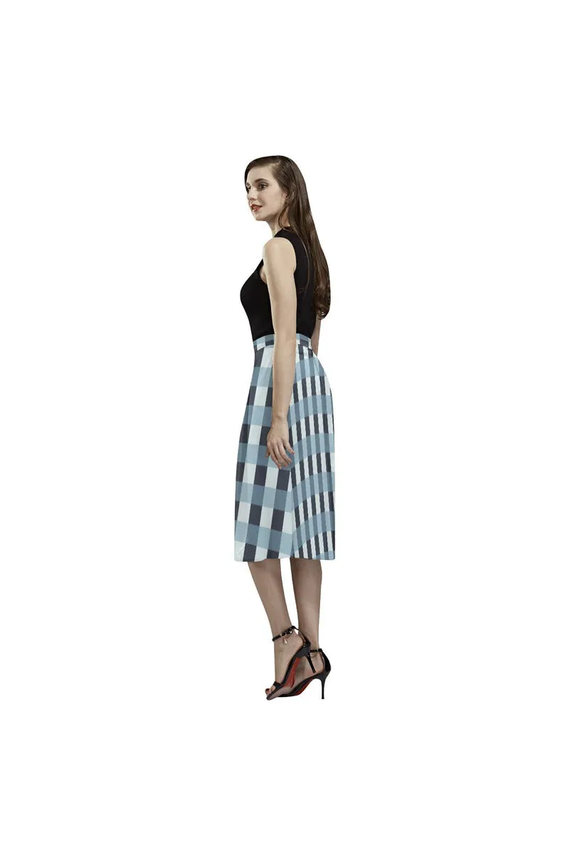 Tartan Turquoise Aoede Crepe Skirt