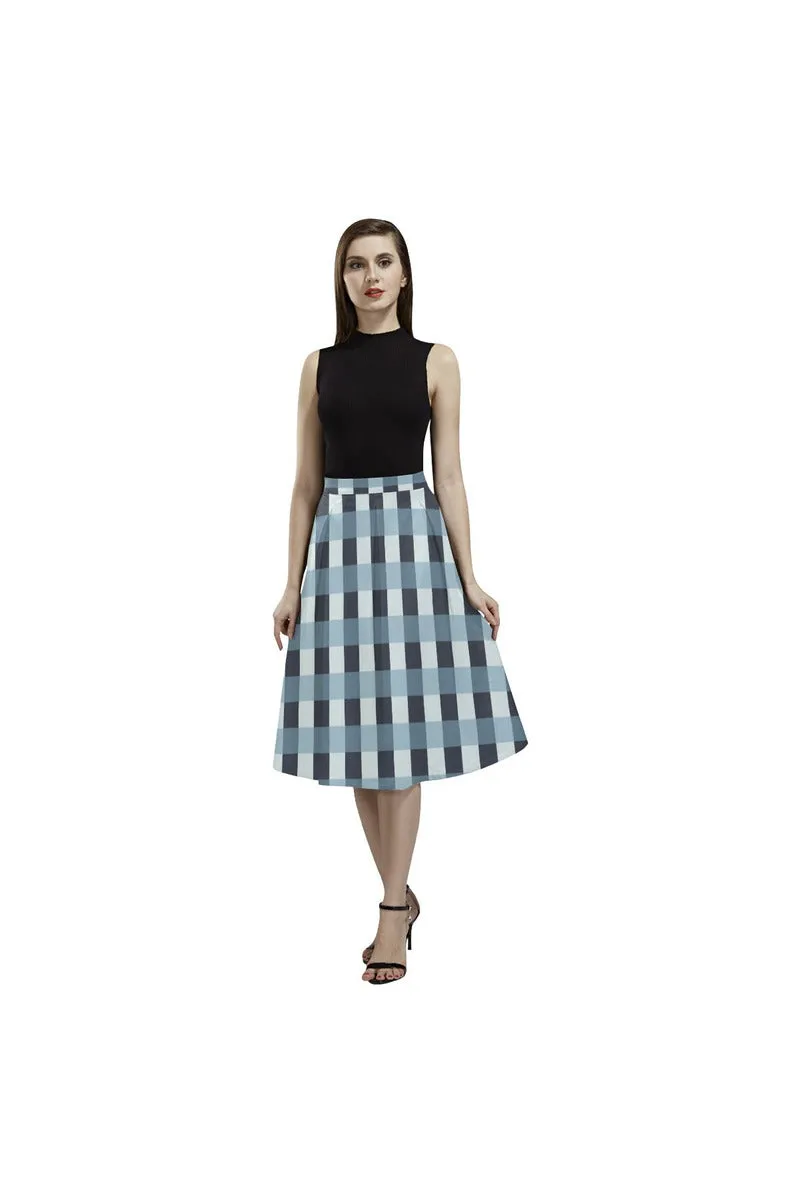 Tartan Turquoise Aoede Crepe Skirt