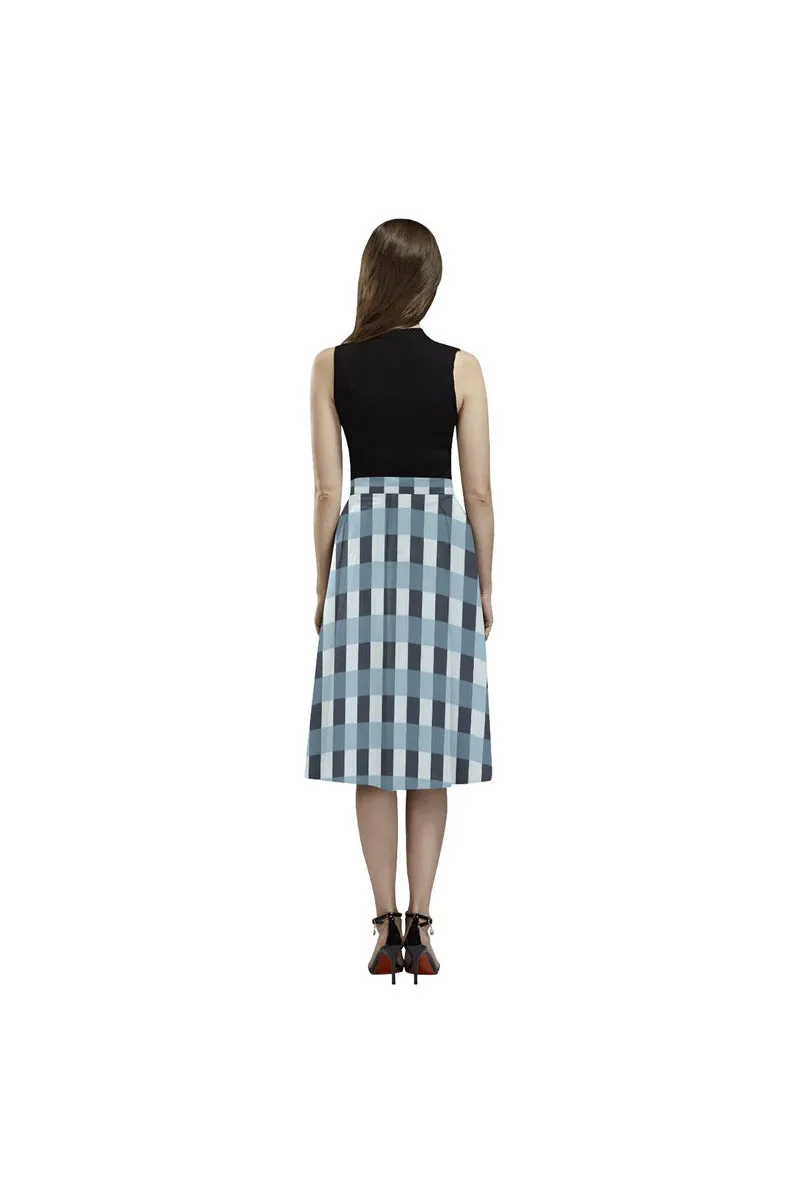 Tartan Turquoise Aoede Crepe Skirt