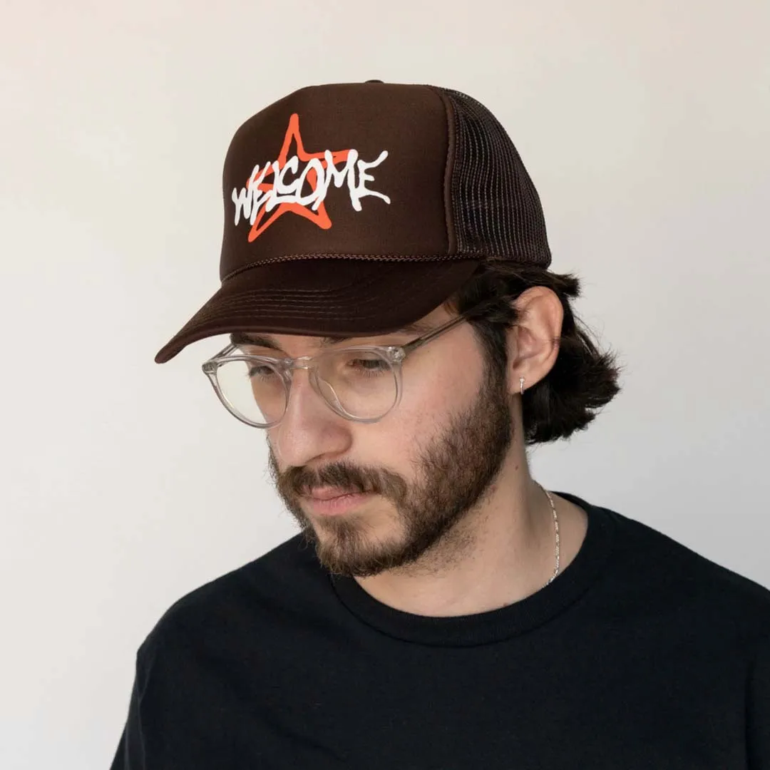 Vega Puff Print Trucker Hat - Brown