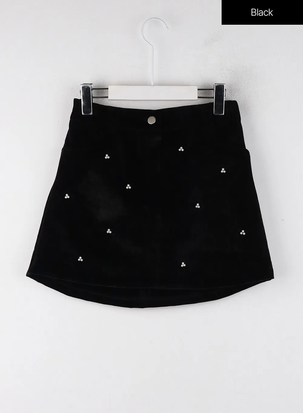 Velvet Beaded Mini Skirt OJ404