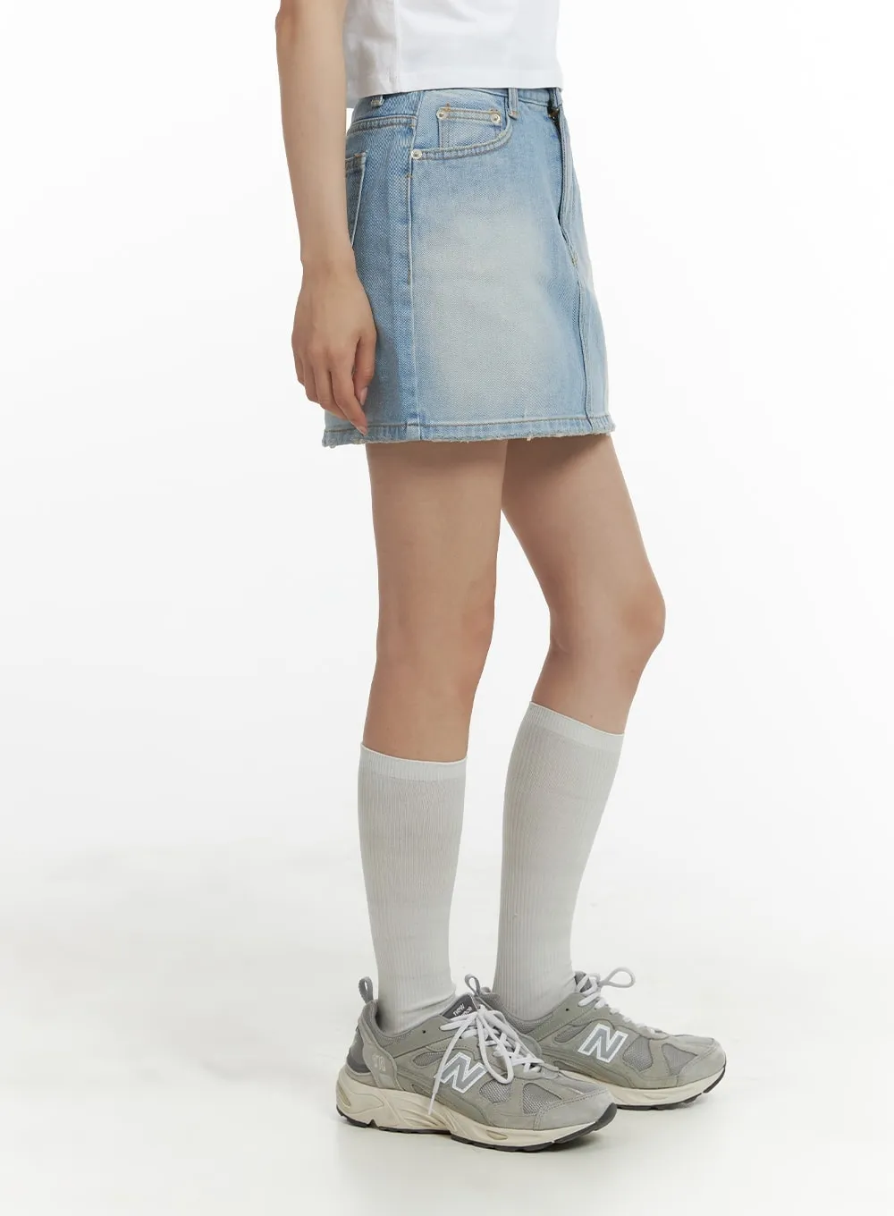 Washed Denim Mini Skirt CM426