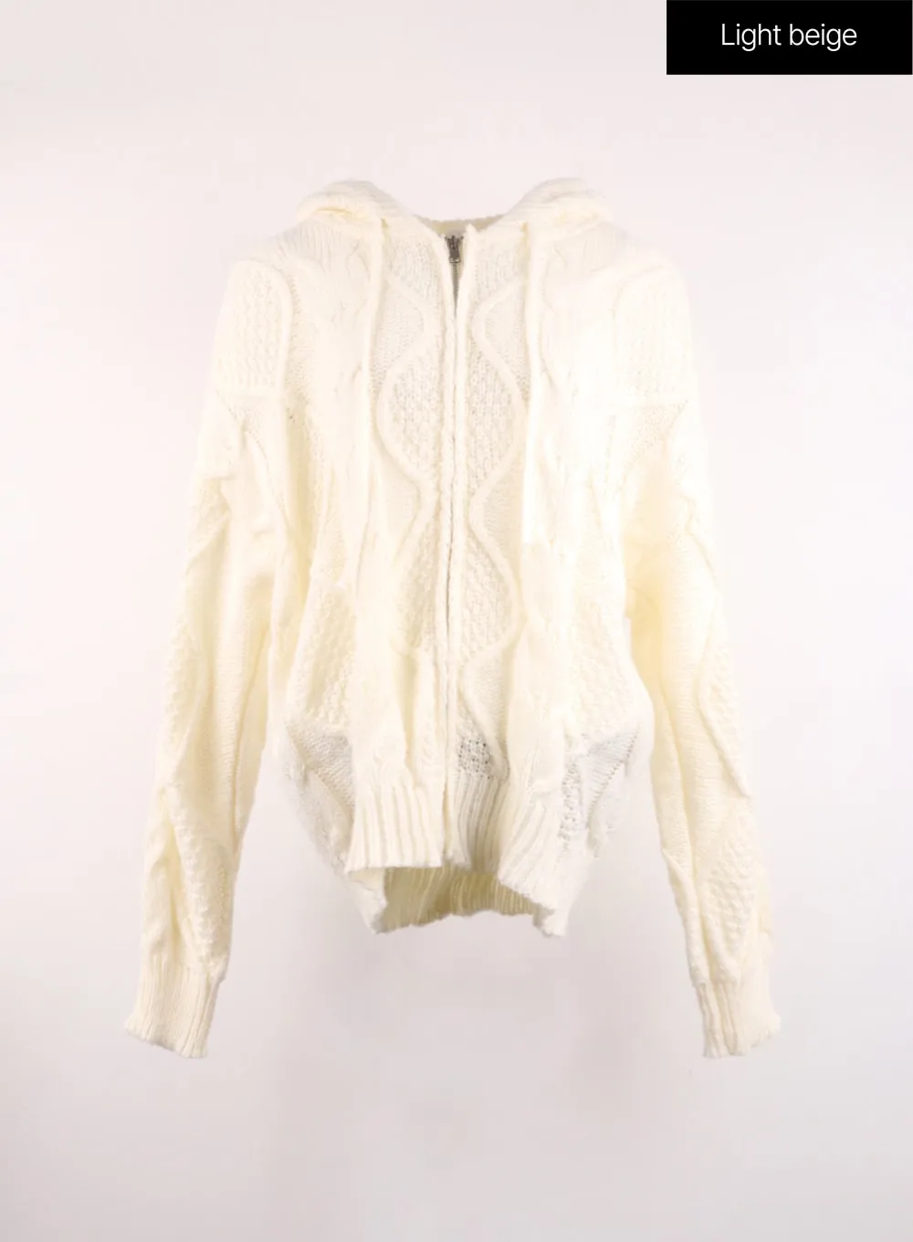 Zip-Up Cable Knit Sweater OJ424