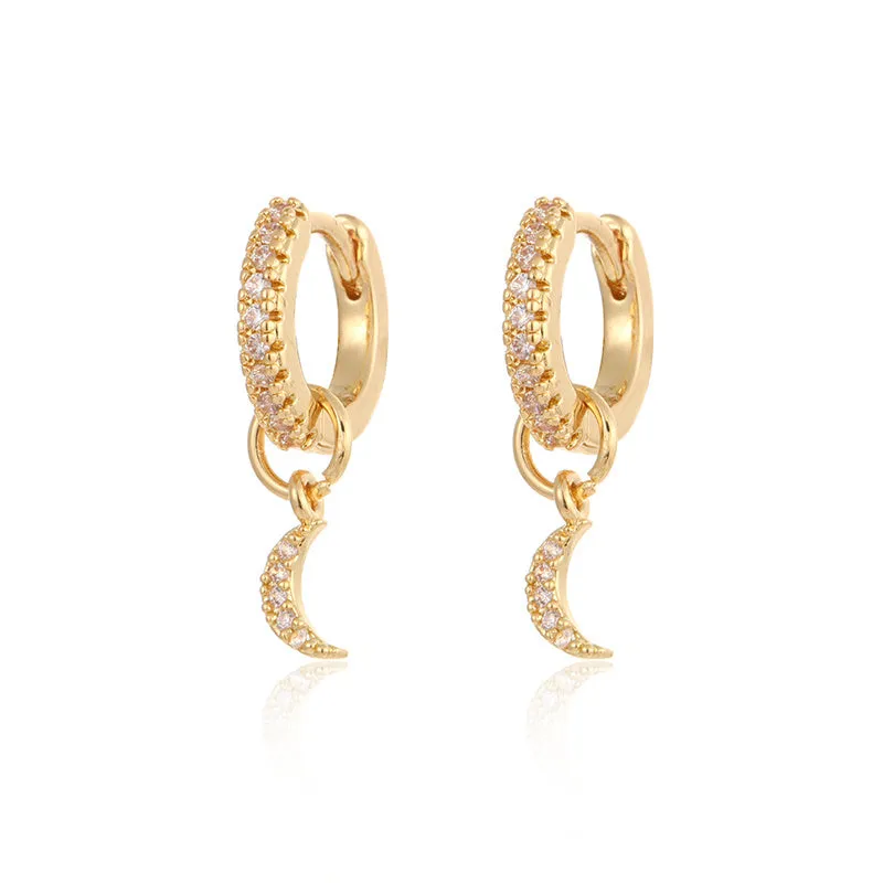 Zircon Stud Hoop Earrings for Women