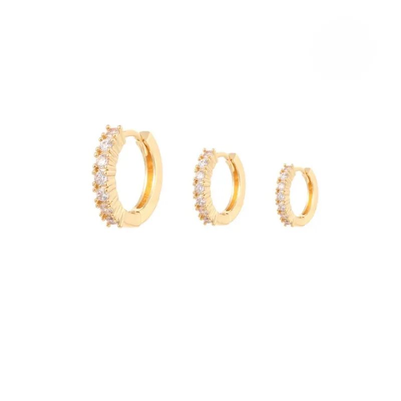 Zircon Stud Hoop Earrings for Women