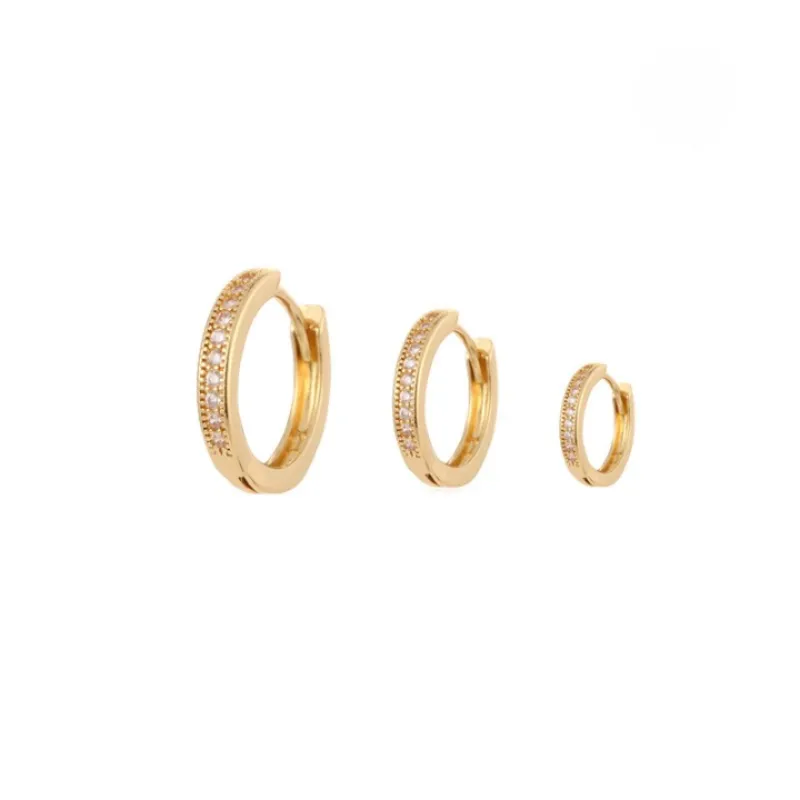 Zircon Stud Hoop Earrings for Women