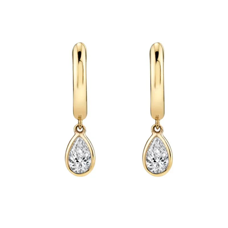 Zircon Stud Hoop Earrings for Women