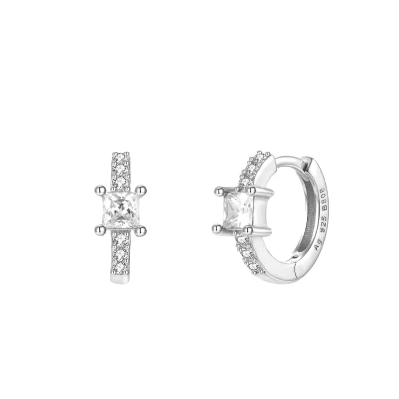 Zircon Stud Hoop Earrings for Women