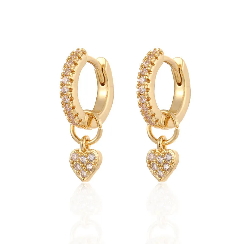 Zircon Stud Hoop Earrings for Women