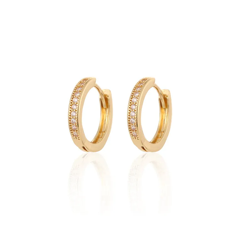 Zircon Stud Hoop Earrings for Women