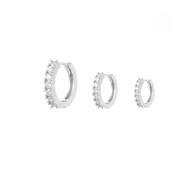 Zircon Stud Hoop Earrings for Women