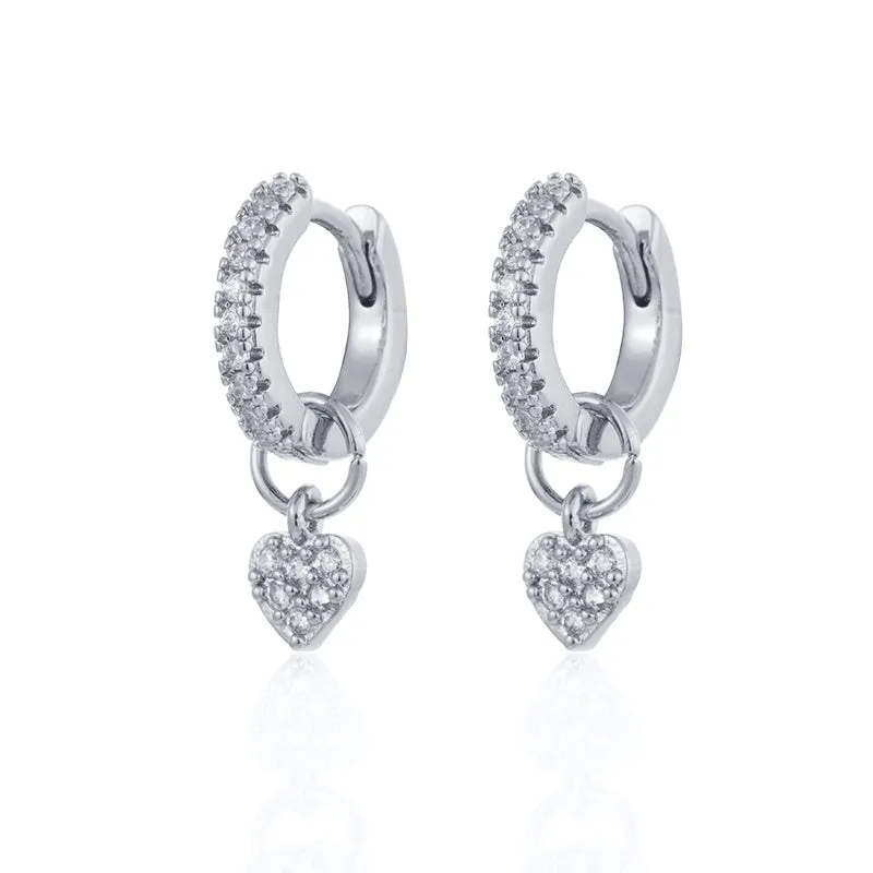 Zircon Stud Hoop Earrings for Women