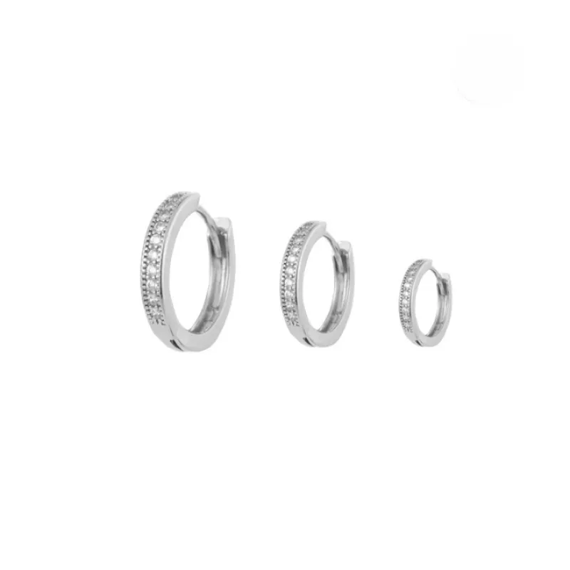 Zircon Stud Hoop Earrings for Women