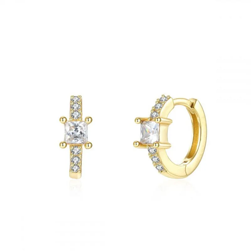 Zircon Stud Hoop Earrings for Women