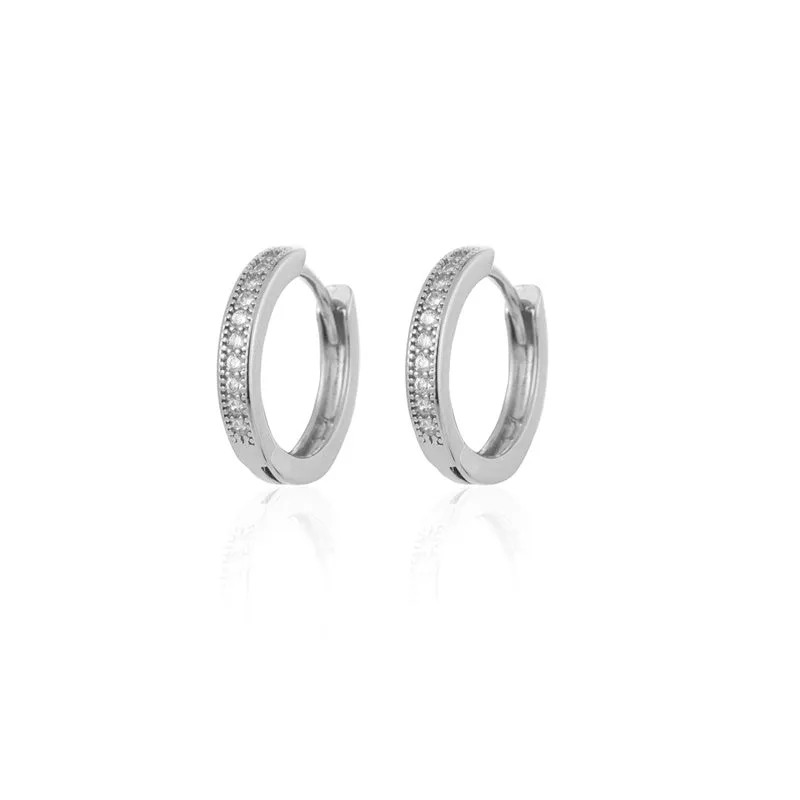 Zircon Stud Hoop Earrings for Women